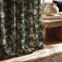 StangH Green Floral Curtains 84 Inches Long,Printed Bird Peacock Velvet Drapes With Elegant Vintage Design For Living Room Farmhouse,W52xL84,2 Panels - 彩色 - 查看 2