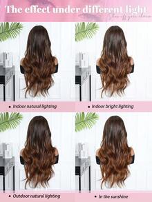 Peruca Sintética Longa e Encaracolada Ombré Marrom de 26 Polegadas, Peruca Marrom Natural Feminina, Peruca Sintética Resistente ao Calor com Repartição Central, Peruca de Moda de Inverno, Peruca de Fantasia para Carnaval, Música e Festivais, Presente para Meninas, Presente de Formatura de Verão, Presente Pronto, Presente de Halloween e Natal