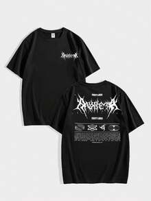 Gothic T-Shirt, Unisex Men's And Women's Blouse, 100% Cotton, Premium Top, Streetwear, New Arrivals, Immediate Shipping, Various Colors!! - 黑色 - 查看 1