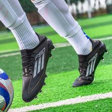 Nuevos zapatos de fútbol sin costuras de alta gama F50, zapatos de entrenamiento profesional unisex, zapatos de competición antideslizantes y resistentes al desgaste. - En blanco y negro - Ver 6