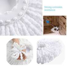 3 Pack Microfiber Replacement Mop Head Spin Mop Head Replacement 3-Pack, Microfiber Refill Heads Universal For 360 Spin Magic Mopping, Round Shape Standard Size White - 白色 - 查看 5