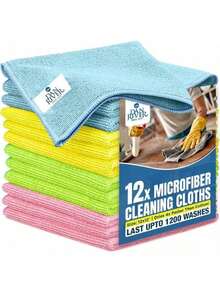 EstiloTendenciaDAN RIVER - PañO De Microfibra Para Limpiar El Coche, Paquete De 24 (30.48 X 30.48 Cm), Ultra Absorbente, Sin Pelusas, Trapos De Cocina, Toallas De Limpieza De Casa Y PañO De Microfibra, Color Gris,Calidad PremiumVersióN Mejorada - Blanco - Ver 11