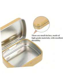 EstiloDACUAN Cajas De Metal De Hojalata Soportes De Almacenamiento De Lata De Almacenamiento De Metal Latas PequeñAs Con Tapas 10Uds(Dorado)VersióN Mejorada - 1 - Ver 4
