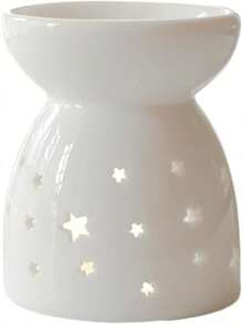 EstiloTendenciaMumusuki Quemador De Aceite De CeráMica Candelabro Candelabro, LáMpara De Fragancia Nocturna Aromaterapia Cera Quemador De Vela Difusor Calentador Para Dormitorio SalóN(Estrella)Calidad PremiumVersióN Mejorada - 1 - Ver 1