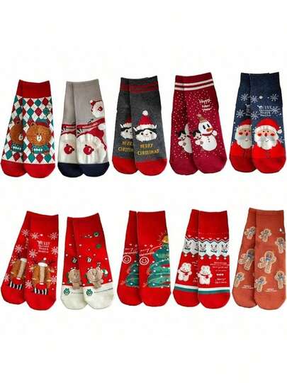 EstiloCalcetines NavideñOs Calcetas,Calcetines De Felpa,Calcetines Novedosos De Dibujos Animados Con Patrones NavideñOs,Divertidos Regalos De NavidadVersióN Mejorada