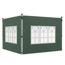 Outsunny 2 Paredes Laterales para Carpas de 3 x 3 / 3 x 4 m, 295x195 cm, Paredes Laterales de Repuesto para Cenador de Tela Oxford con Ventana, para Jardín, Exteriores, Fiestas - Verde - Ver 11