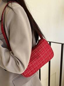 时尚休闲百搭通勤格纹单肩包