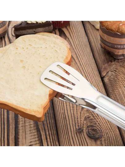 Stainless Steel Three-Line Food Clips, Heat-Resistant Food Clips, Home Use, Barbecue, Bread, Steak Clips, Buffet, Grilling Clips.