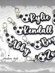 Customized Football Name Tag - Personalized Football Bag Tag For Men & Women, Customizable With Name/Team - Football Gift - Football Team Gift - Football Keychain - Multicolor - View 1