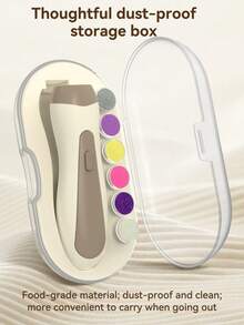 1 Set Electric Nail Trimmer, Includes 6 Grinding Heads, Quiet Nail File, Nail Clipper And Manicure Tool Kit (Requires 2 AA Batteries, Not Included) - Multicolor - View 6