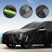 210T Heavy Duty Black Coated Car Cover - Waterproof, Sunproof, All-Season, Outdoor Dust-Proof, Scratch-Resistant, Breathable Fabric Car Accessory - 210T Black - View 5