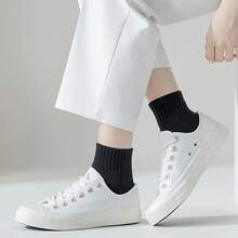 20 Pairs Simple And Thin Solid Socks, Soft & Lightweight Low Cut Socks, Women's Stockings & Hosiery– Ankle Cut, Sweat-Absorbent, Anti-Odor, All-Season Comfort - White 5-piece Pack - View 5