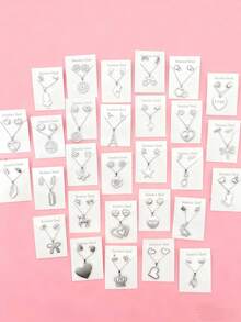 10Sets Fashion Butterfly Flowers Heart Stainless Steel Earrings And Necklace Set For Women Mix Style Jewelry Perfect For Casual Daily Wear