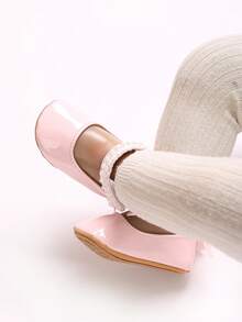 时尚玛丽珍婴儿鞋，柔软可爱平底鞋，适合女婴，防滑橡胶鞋底，春夏款，0-1岁 - 粉色 - 查看 8