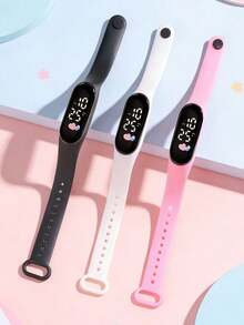 1pc Fashion Cute Electronic Watch With Date & Time Display, Loved By Children, Suitable For Back To School, Birthday, Daily Wear - Multicolor - View 3