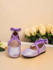 1 Pair New Fashion Elegant Flat Shoes For Baby Girls, Infant Bowknot Shoes