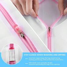 Juego de 5 bolsas de lavandería de malla fina hechas de tela de red: bolsas protectoras transparentes para ropa delicada como sujetadores, bragas, calcetines, medias, camisas y organización de equipaje de viaje - Multicolor - Ver 4