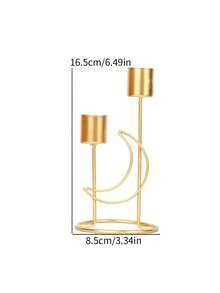 1pc Retro Iron Candle Holder, Metal Decor, Luxury Candlestick, Minimalist Design, Suitable For Home Decor, Romantic Dinner, Star & Moon Lantern Shape - Multicolor - View 13
