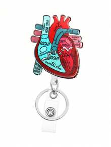 1pc Retractable Nurse ID Badge Holder, Can Be Used As Keychain, Key Chain, ID Card Holder, With Keyring, Cute Heart-Shaped Acrylic ID Badge Holder, Great Gift For Women, Nurses, Doctors, Employees. Valentine's Day Car Accessories Hanging Ornament, Gothic Y2K Style Bag Hanging Strap With ID Holder, Christmas Car Accessories Hanging Ornament, Creative Gift For Teachers, Friends, Sisters - Multicolor - View 11