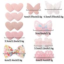 Set de 3 pinzas para el cabello de niña con corazón rosa y lazo, pasadores para el cabello con bordado de brillo, accesorios para el cabello como regalo del Día de San Valentín