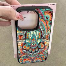 1pcs Bohemian Mandala Hamsa Hand Phone Case Suitable For Apple Phone 11 12 13 Pro Xs Max XS X 14 15 16 Plus 17ProMax Silicone Shock Proof Vintage Funky Fashion Exquisite Can Be Given To Friends You Can Give It To Yourself - 黑色 - 查看 1