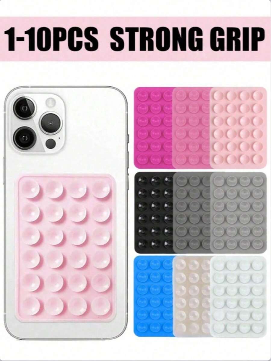 1/50 Pacote, Suporte de Telefone Adesivo de Silicone, Suporte de Telefone Adesivo Antiderrapante de Silicone, Suporte para Capa de Telefone, Acessório de Telefone Mãos Livres, Suporte para Selfie e Vídeo, Acessório de Telefone Multifuncional, Serve para Todos os Modelos, Presente para Mulheres - Multicolorido - Visão 1