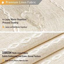 Boho Farmhouse Shower Curtain Linen Rustic Weighted Striped Cloth Shower Curtain Set With Tassel Water Repellent Bohemian Vintage Country Fabric Shower Curtain For Bathroom Cream/Beige 72x72 - A - 奶油色+54吋寬 x 78吋長(1 件裝) - 查看 4