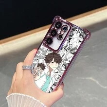 E39NGJJPBZ1221LX Funda de Teléfono con Patrón de Anime, Funda de Teléfono con Marco Electrochapado Morado para  15/Redmi Note 14/14 Pro/14 Pro+/13/13/13 Pro/13 Pro+/12/12/12 Pro/12 Pro+/12S/12 Turbo/10 Pro/14/Poco F6 Pro/ 14T/ 14 Pro/Poco X6 Pro/Poco F5 Pro/Poco X7 Pro Funda Protectora Completa Antigolpes con Marco Electrochapado, Regalo de Navidad, Regalo de Año Nuevo - Colores mixtos - Ver 6