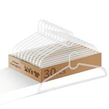 Clothes Hangers 30 Pack, 16\ Heavy Duty Coat Hanger, Clear Acrylic Hangar, Non-Slip Short Neck Hanger For Closet, Space Saving Slim Thin Perchas For Adult Suit, T-Shirt, Jacket, Dress, Blouse Clothing - 透明衣架 30裝 - 查看 2