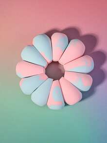 1/3pcs Triple-Cut Beauty Sponge, Baby Pink+Mint Blue, Ultra-Soft & Non-Absorbent, Makeup Puff, Beauty Sponge, Fine Texture, Dual-Use (Dry/Wet), Suitable For All Skin Types, Latex-Free, Hydrophilic Polyurethane,Giveaways,Travel,Cheap Stuff,Travel Essential - Multicolor - View 6