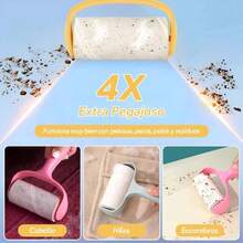 2PCS Hojas de Quita Pelusa para Ropa, Rodillo Quita Pelusa con 2 Mango y 12 Quitapelusas de Repuesto, Rodillo Quita Pelos de Mascotas, Ideal para Ropa, Mascotas y Sofás (Amarillo),37551454 - Multicolor - Ver 6