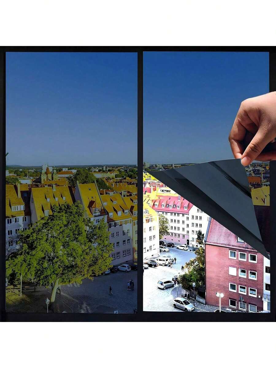 EstiloTendenciaFrokom PelíCula Reflectante Para Ventana, 90 X 200Cm PelíCula De Ventana, Pelicula Termica Para Ventanas, PelíCula Adhesiva Para Ventana, Efecto De Espejo, Anti UV, Espejo De Una VíA(Negro)Calidad PremiumVersióN Mejorada - Pago - Ver 1