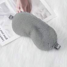 1pc Soft & Skin-Friendly Pink Eye Mask, Arched Design For Eye Protection, Ideal For Napping At Home, Plush Bunny Fur Texture, Extended Blackout Coverage, Won't Pressure Eyes