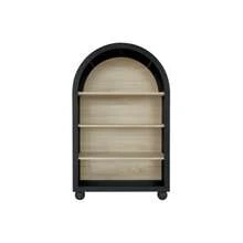 Schwarzes Bücherregal Mit Bogenförmigem Design, Höhe 120 Cm, Vier Ebenen Mit Großem Stauraum, Modernes Design, Geeignet Für Wohnzimmer, Schlafzimmer, Arbeitszimmer Und Büro.(70.5x30x116cm) - Black - View 7