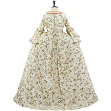 French Queen Costume  Dress Floral 18th Century Victorian Dress Women's Rococo Medieval Ball Gown - Hoa - Xem 3