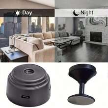 迷你无线安防摄像头 | 480P高清室内监控，即时移动侦测警报和防拆报警 | 简易粘贴式安装，2.4GHz WiFi手机控制 | 可充电电池，便携式监控 - 彩色 - 查看 8