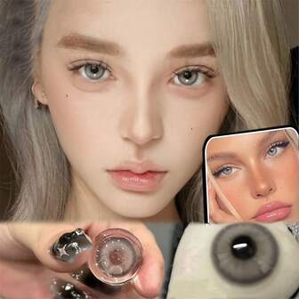 Morningcon Rowan Eyes Big Beauty Pupil Cosmic Contact Lens Small Diameter Myopia Colored Natural Contact Lenses 2 Pieces Summer Gift For Girls Eye Make Up Yearly