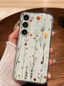 1个精美花枝图案软壳手机壳，兼容华为荣耀、红米、三星Galaxy A04e/12/A13/A14/A34/A50/A52/A53/A54/S21/S22/S23/S24/S25/S25 Ultra/S25 FE/S26/S26 Plus/S26 Ultra/S26 Edge、6A/7A/8A、12T/13T/15T/15T Pro - 無色 - 查看 6