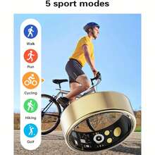 Smart Ring Fitness Tracker, Sleep Monitoring And Sports Data Recording, Multi-Size Fashionable Smart Ring, Ideal Holiday Gift For Men And Women - Gold - View 7
