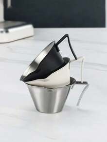 1pc 100ml Stainless Steel Espresso Shot Glass, Milk Frothing Pitcher With Measurement Scale - Silver - View 7