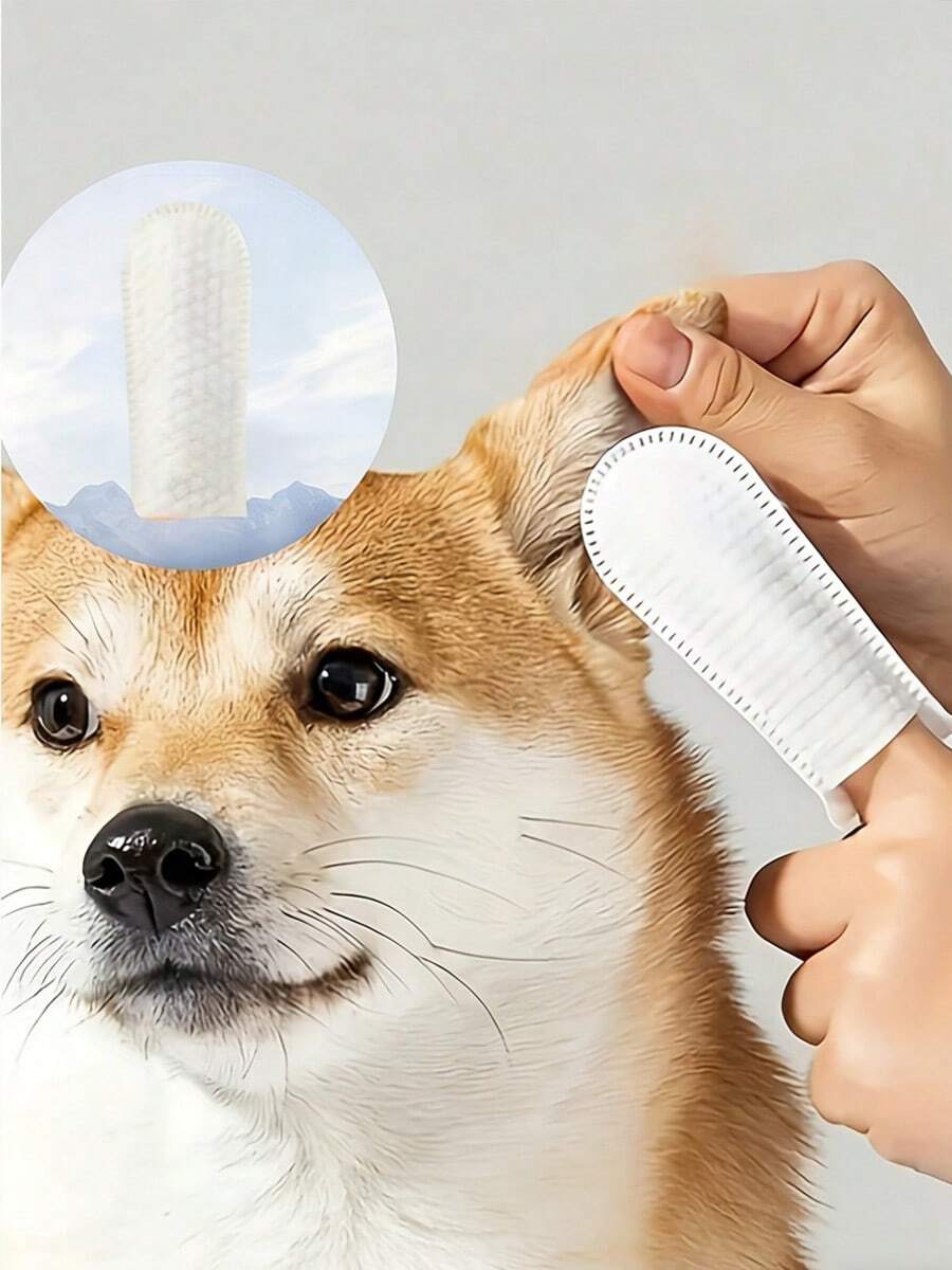 50/100 buc mâneci pentru degete de curățare pentru animale de companie - mâneci de unică folosință pentru degete pentru câini, pisici și alte animale de companie, esențiale pentru îndepărtarea tartrului, curățarea urechilor și împrospătarea respirației, convenabile de transportat și ușor de curățat, mențin animalele de companie curate - Multicolor - Vizualizare 1