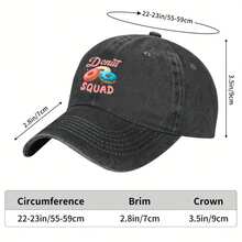 Fun Donut Squad Baseball Cap - Colorful Donut Pattern Black Hat, Lightweight Snap Design Birthday Party Gift, Suitable For Unisex Machine Washable Casual Hat, Outdoor Fashion Headwear, Durable Fabric, Party Essential  Accessory, Breathable Material - Sand/ - View 11