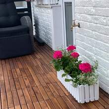 Window Box Flower Pot Planter 2 Sizes 4 Colours Rustic Slat Farm House Design Rectangle Garden Patio Decoration Pot - White - View 7