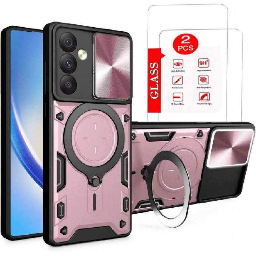 Funda para Samsung Galaxy A54 5G Capa Case - con Protector de Pantalla y Soporte de teléfono Incorporado - Rosa,37621720 - Rosa coral - Ver 1
