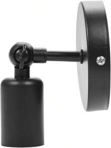 EstiloSoporte de aplique de pared, conjunto de aplique de pared, soporte de lámpara de pared de estilo retro para cafetería con portalámparas con enchufe de luz E27 para el hogar, el hotel, la c(negro)Versión mejorada - 1 - Ver 6