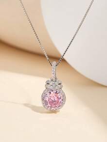 AETOLIA 1 Set Of Necklace And Earrings S925 Silver Fashionable Wedding Jewelry Set With Exquisite Gemstone Blue Zirconia Necklace Suitable For Women To Wear On Dates Or Wedding