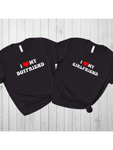 Valentine's Day-Shirt Confession Tee Gamer Couple-Shirts, Matching Anniversary Graphic Tees Men Crop Tops Couple Tee Art Outfits Men-Shirt - Đen 1 cái NỮ4 - Xem 9