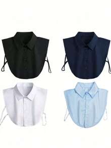 4pcs/1pc Detachable Collar, Unisex - Fashionable Fake Shirt Collar, Half Fake Collar, Versatile And Easy To Wear, Ideal Gift For Friends, Family, And Colleagues - Size L - View 8