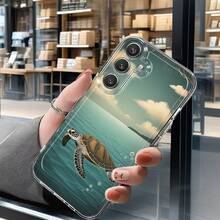 Funda de Teléfono Tortuga Océano Nube Isla para Samsung Galaxy A02 A03S A04 A05S A06 A13 A14 A15 A16 5G A21S A22 A23 A24 A25 A32 A34 A35 A50 A52 A53 A54 A55 A73 S21 Ultra S22 Plus S23+ S24 FE S25 Funda de Teléfono Transparente de Caricatura a Prueba de Golpes Cobertura Completa TPU Funda Protectora Simple de Moda a Prueba de Golpes Carcasa Suave Personalizada Regalo Creativo para Ti o Amigos - Multicolor - Ver 1