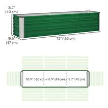 Outsunny 6' X 1.5' X 1.3' Galvanized Raised Garden Bed, Elevated Large Metal Planter Box W/ Install Gloves For Backyard, Patio To Grow Vegetables, Herbs, And Flowers, Green - màu xanh lá - Xem 2
